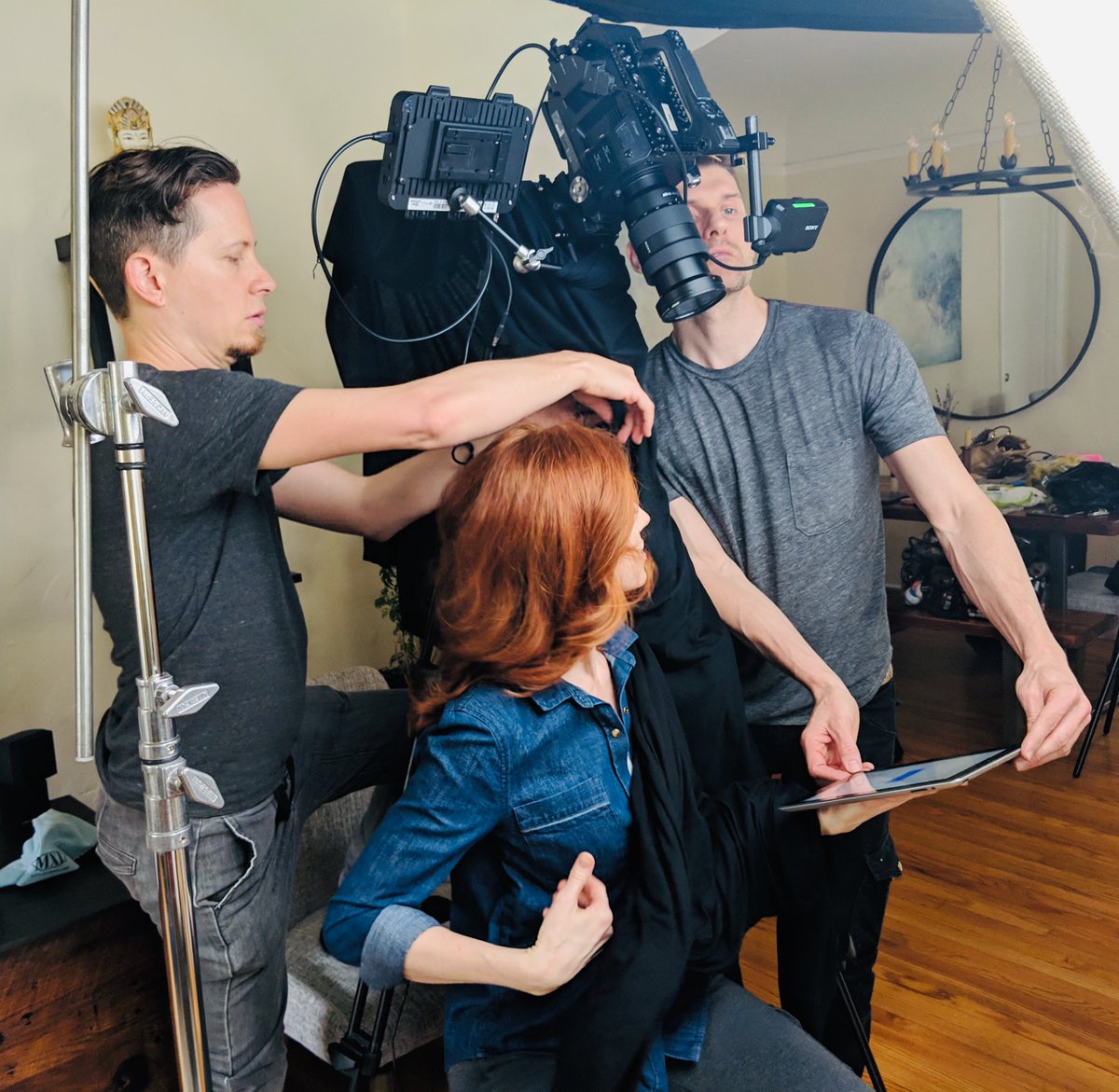 BekkaPrewitt's tweet photo. Me being a dork on set as usual. ;) Happy to book this cute little web spot for Thiby T-shirts and get to work with talented @malcolmguess & his team! #actor #acting #commercial #webcommercial #LosAngeles #Hollywood #production #actorslife #Grateful #yaygod https://t.co/n0Bg8cPH1k