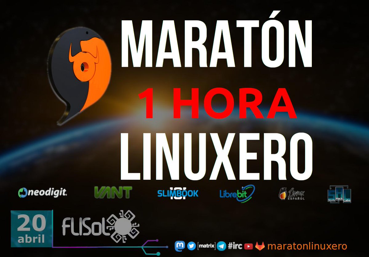 maratonlinuxero (@maratonlinuxero) on Twitter photo Además de <a href="/Neodigit/">Neodigit</a> <a href="/SlimbookEs/">Account inactive, new account: @SLIMBOOK</a> <a href="/vantpc/">VANT</a> <a href="/librebit/">librebit</a> y <a href="/linuxespanol/">Linux en español</a> , también nos apoyan en el <a href="/maratonlinuxero/">maratonlinuxero</a> #FLISOL2019 nuestros compañeros de <a href="/SecHackLabs/">Security Hack Labs</a> !!! Muchas gracias a todos! En menos de una hora empezamos... TE ESPERAMOS! #CompartiendoLibertad Además de <a href="/Neodigit/">Neodigit</a> <a href="/SlimbookEs/">Account inactive, new account: @SLIMBOOK</a> <a href="/vantpc/">VANT</a> <a href="/librebit/">librebit</a> y <a href="/linuxespanol/">Linux en español</a> , también nos apoyan en el <a href="/maratonlinuxero/">maratonlinuxero</a> #FLISOL2019 nuestros compañeros de <a href="/SecHackLabs/">Security Hack Labs</a> !!! Muchas gracias a todos! En menos de una hora empezamos... TE ESPERAMOS! #CompartiendoLibertad