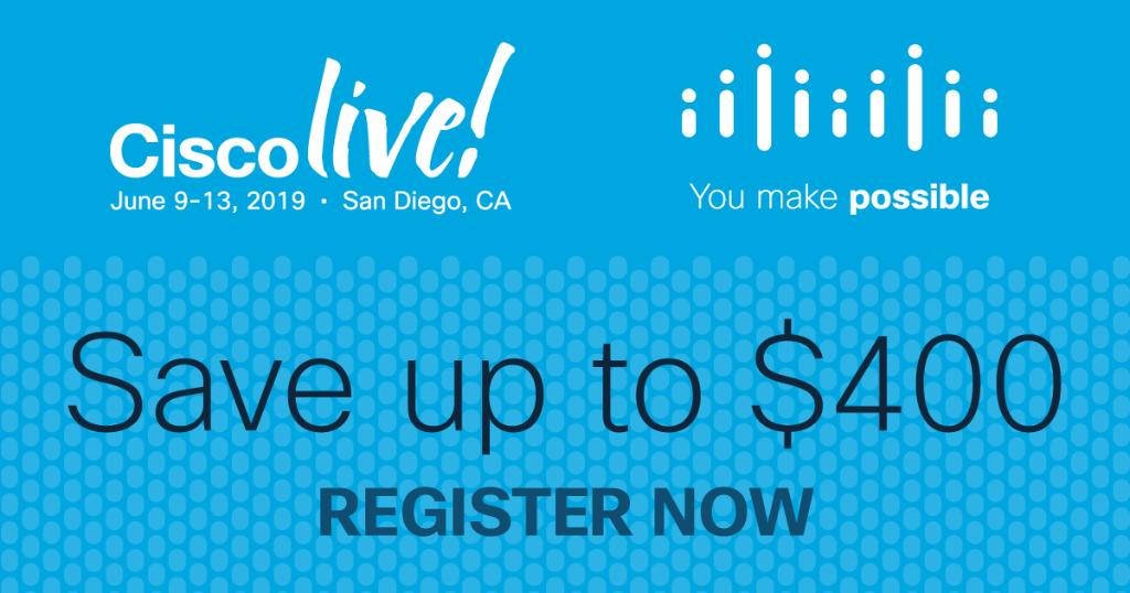 CiscoLive's tweet photo. 5 action-packed days. 1 amazing night. 

Register for Cisco Live 2019! Hurry - there's only a few days left to save $400! #CLUS https://t.co/3nr0daemlp