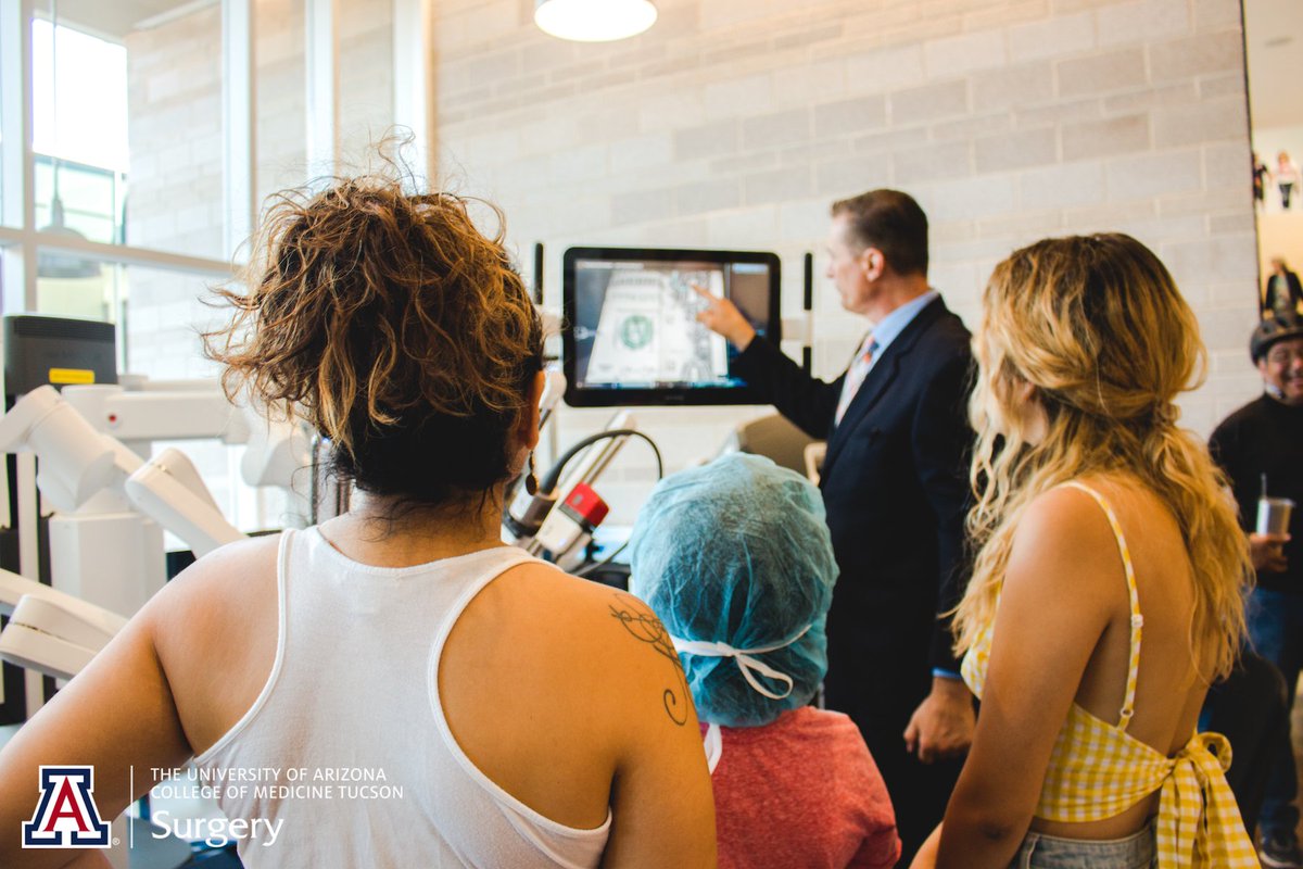 UofAZSurgery's tweet photo. Highlights from @cycloviatucson: attendees practiced their #robotic #surgery skills and learned about the Da Vinci robot against the gorgeous backdrop of the new Banner hospital tower! We move in the day after tomorrow! #BUMCT #TowerPower https://t.co/gk1iXpgLwq