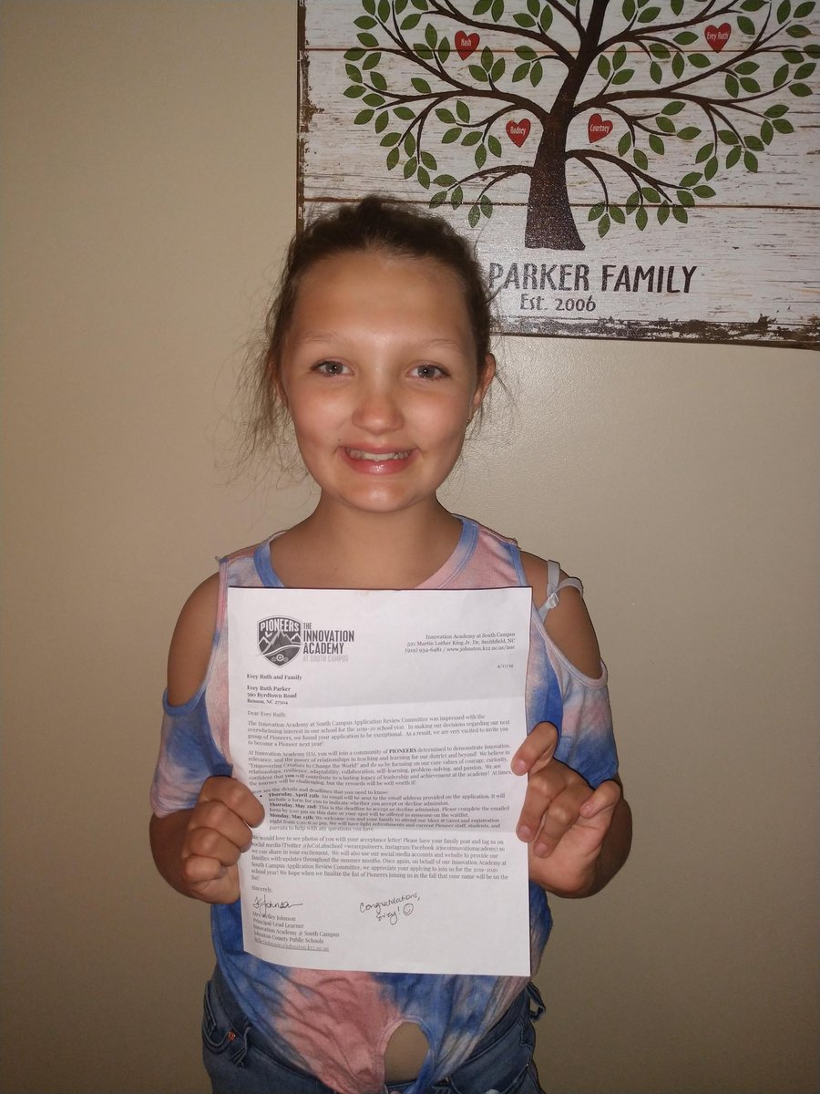 CarsonRodney's tweet image. We're so proud of Evey Ruth. She's been accepted to Innovation Academy! @JoCoLabSchool