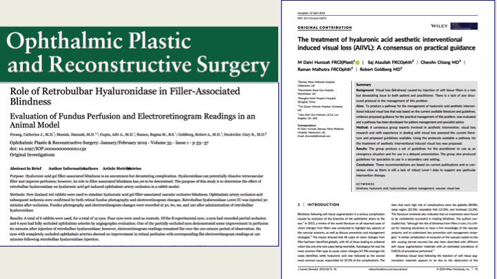 Retrobulbar hyaluronidase - The debate continues: New real-time pilot study to be presented at <a href="/ASAPS/">YeLi Too Stoned</a> meeting next month shows much less rapid transarterial passage of hyaluronidase in vivo than seen previously in cadaver models. #GlobalAestheticsAlliance #Injectables_Safety