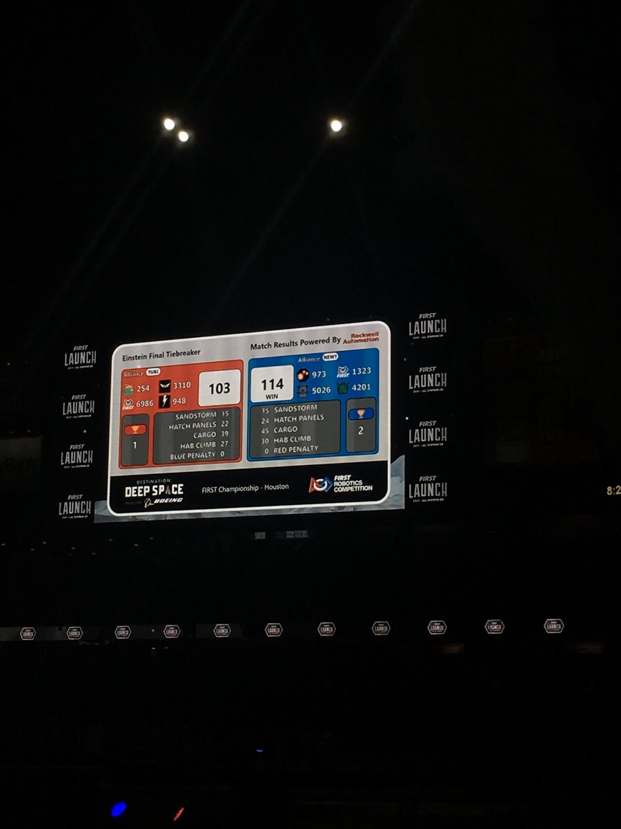 Congratulations to the Newton alliance of <a href="/frc973/">FRC 973 The Greybots</a>, <a href="/frc1323/">MadTown Robotics</a>, <a href="/ironpanthers/">Iron Panthers</a>, <a href="/Team4201/">Vitruvian Bots</a> on your World Championship in Houston!!