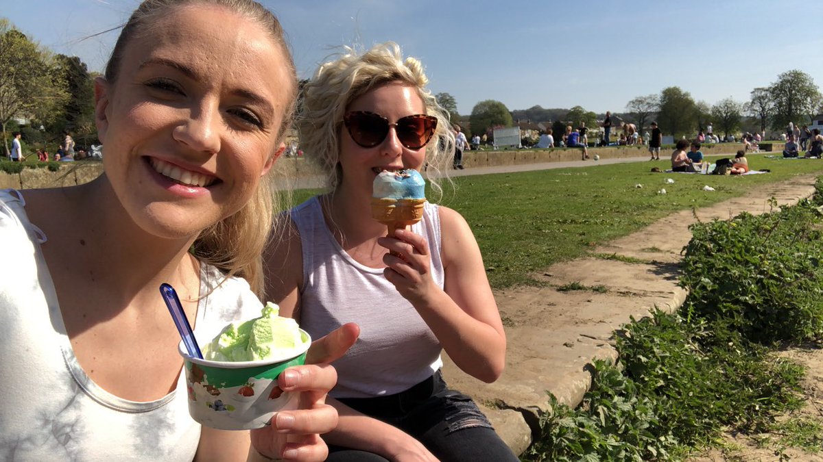 HollieRowley's tweet photo. It’s been a lovely day today, had a stroll / hop around Saltaire, grabbed some food and ice cream ☺️ loving this weather ☀️ https://t.co/VFXfhddo2R