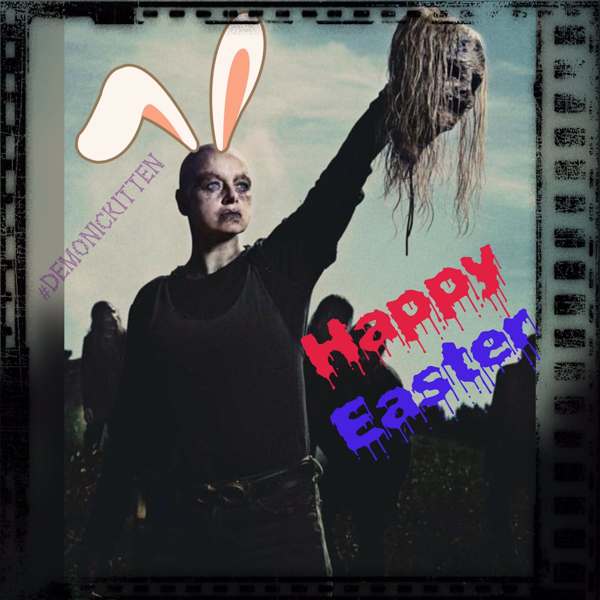 deathisn3ar's tweet photo. #SamanthaMorton #alpha #happyEaster2019 #happyeaster #bunnyears #cute #funny #villian #TheWalkingDead #twd #anc #edit #meme #myedit #holiday #Holidayweekend @amc @BeyondTWD @TheWalkingDead @samthesparrow #whisperers https://t.co/Fl8JAQqADd