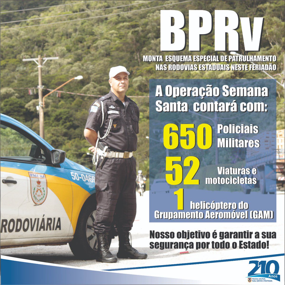 PMERJ's tweet photo. A #PMERJ preparou um esquema de policiamento reforçado, para garantir o seu #PercursoSeguro, no feriado da #SemanaSanta2019 . Confira os detalhes!!!
#EuConfioNaPMERJ #EstradasSeguras #ServireProteger https://t.co/jNIoQe5ilZ
