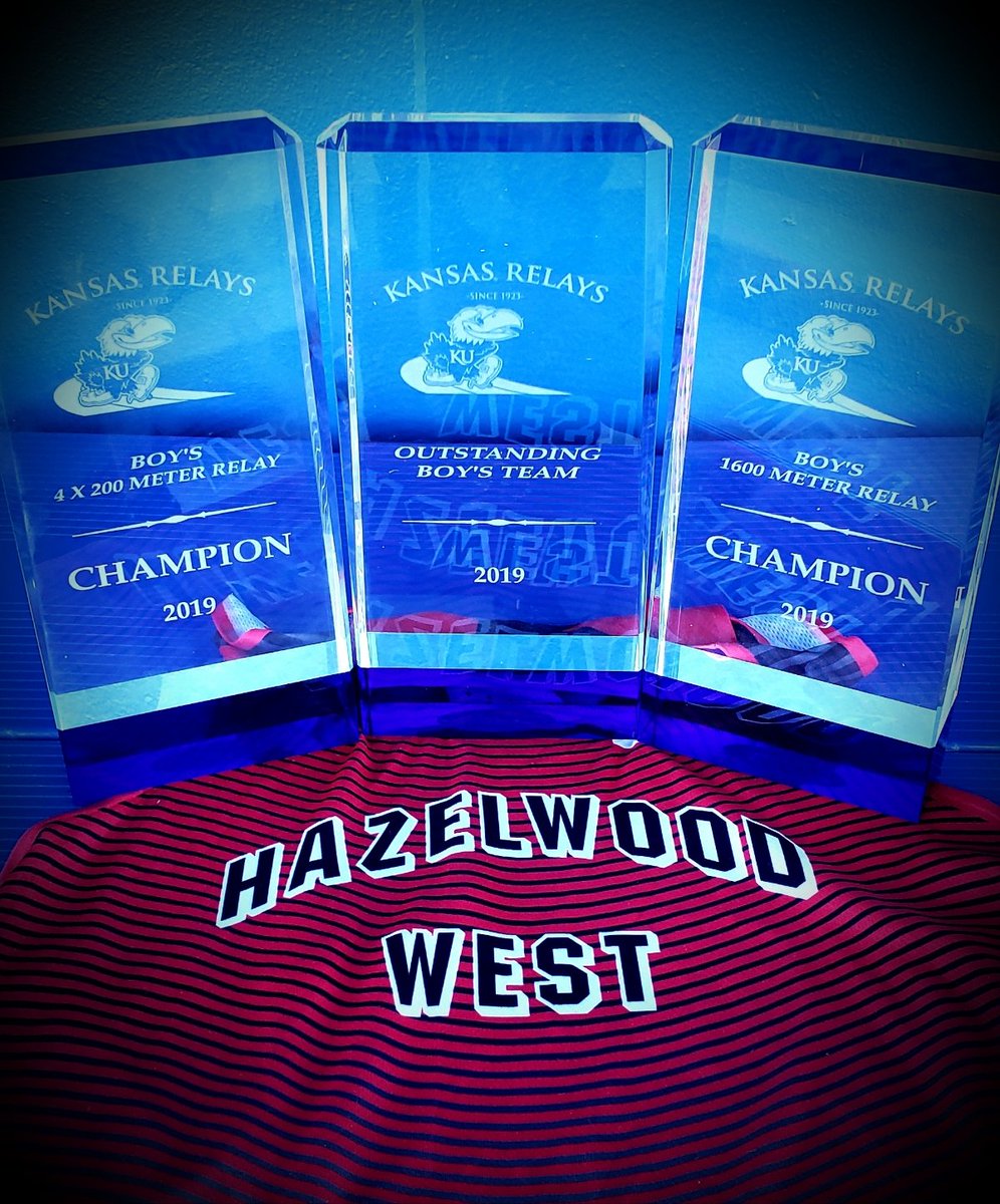 Hazelwood West Boys wins the Kansas Relays. The 4x200 and 4x400 won and the 4x100 got 2nd. Big days for these guys!