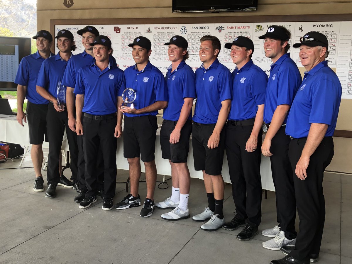 With six to play in the PING Cougar Classic, BYU Men’s Golf head coach Bruce Brockbank told his team, “We got to go!” 
The Cougars responded with 13 birdies as a team to get to (-24) for the win. 
Peter Kuest (-17) won his 5th individual win of the season 
#BYUMGolf #UtahGolf