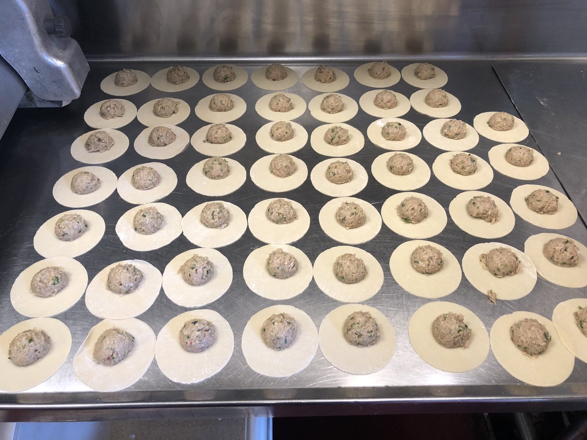 #Shumai #dumpling production !! Served with #ninja sauce and #fried #garlic !! These have been on our menu since day 1 !! #pork #shrimp #steamed #inthekitchen #prep #busynight #deliciousfunfood