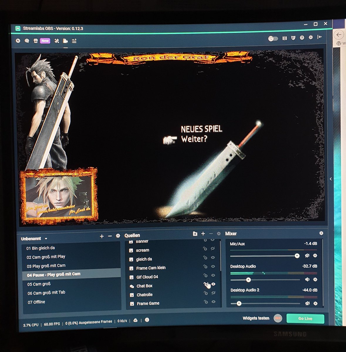RonDerGraf1's tweet photo. Gleich gehts wieder weiter mit Cloud und seiner Bande https://t.co/7vq4aE0XEK #twitch #FinalFantasyVII #retrogaming #rondergraf https://t.co/jigxHotRDN