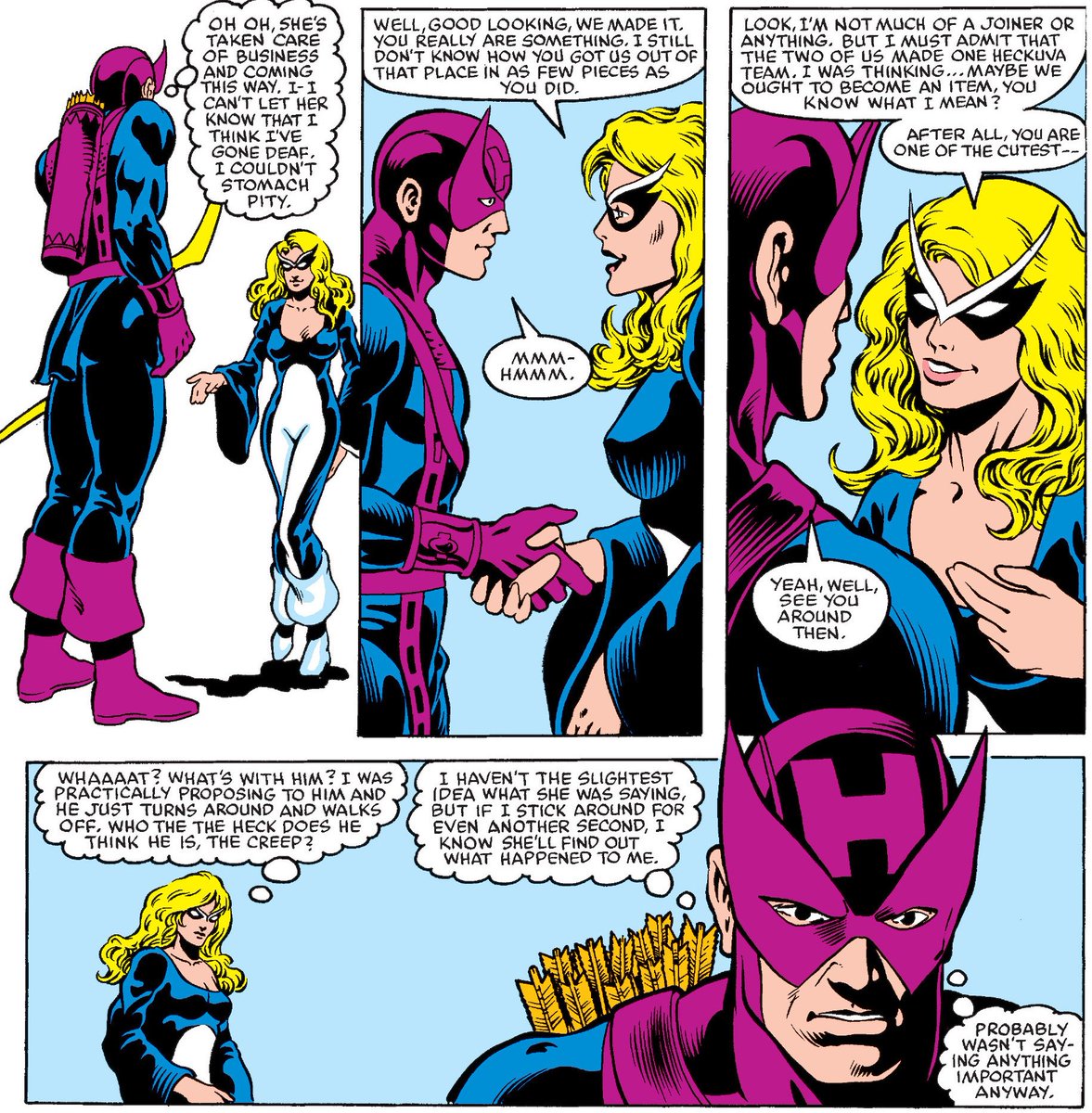 This almost prevented his relationship with Mockingbird to happen, as you can see bellow, but she caught up with him.