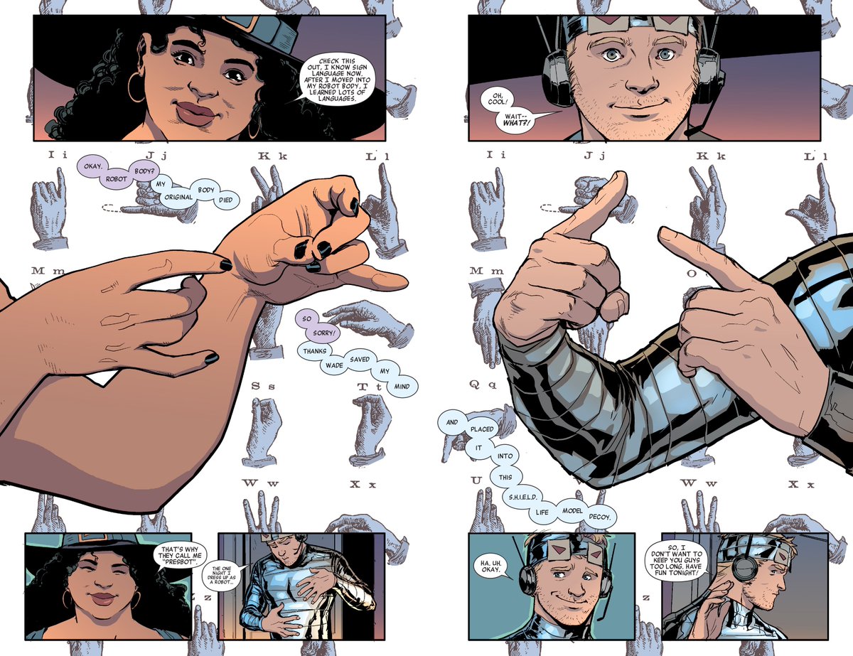 Fortunately, Fraction/Aja's Hawkeye became so popular that now Clint's deafness is shown in many series after that one, such as Hawkeye vs. Deadpool, All-New Hawkeye and the latest West Coast Avengers run.Thanks, bros!