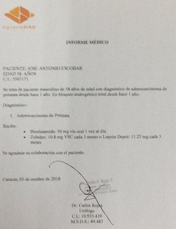 MamaLisVzla's tweet image. #ServicioPúblico Para un amigo que está luchando contra Cáncer de Próstata, estoy buscando SOLADEX 10,8,Mgs. y Lupron Depot 11,25 mgs. en donación ya que no tiene cómo comprar. Quien pueda apoyar contactarlo por  04241747656 y 04143362050 Tony #LuchaContraElCancer