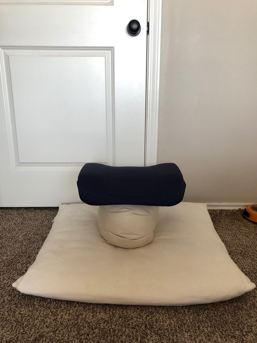 jesskovitzski's tweet image. ramping up for retreat in the zendo.  check this out: my tempur pedic - zafu set up (seiza style)
hope this is kosher in a sōtō zendo #LetThemLaugh #ShePersisted #Equanimity #IsThisAThing @stefnash @juliannaraye @Yoshin_Crawford @OortCloudAtlas