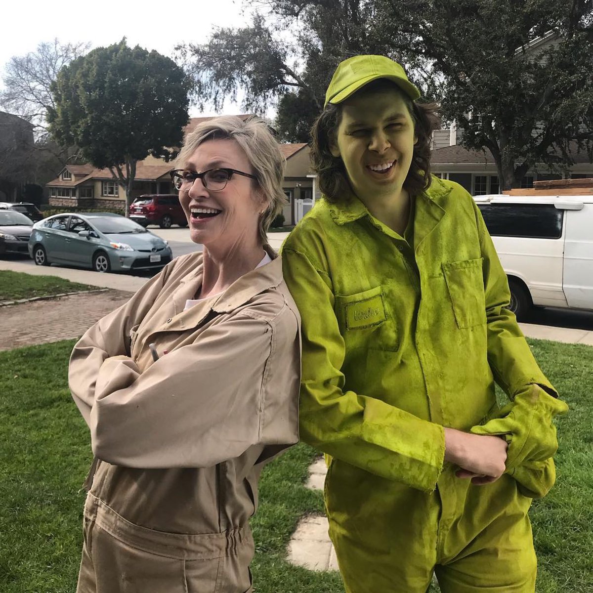 ESXentertain's tweet photo. This makes us smile. Matty + Jane 💚🙃💚 @mattycardarople stars in our first comedy Wheels of Fortune, coming next year! #forrestfilms #wheelsoffortune #mattycardarople #janelynch https://t.co/CR8UrEoE9w