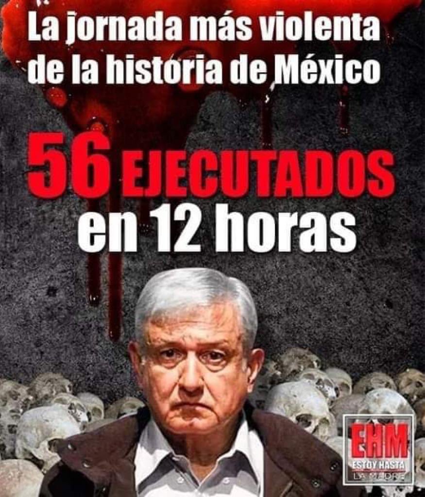 karene29's tweet photo. De verdad me da mucha tristeza en lo que se ha convertido México, en tan solo 4 meses la violencia está imparable. @lopezobrador_ y #Morena no saben gobernar. 

#AmloElFracasoPresidencial 
#AMLORENUNCIA https://t.co/LY1BqiZ6bh