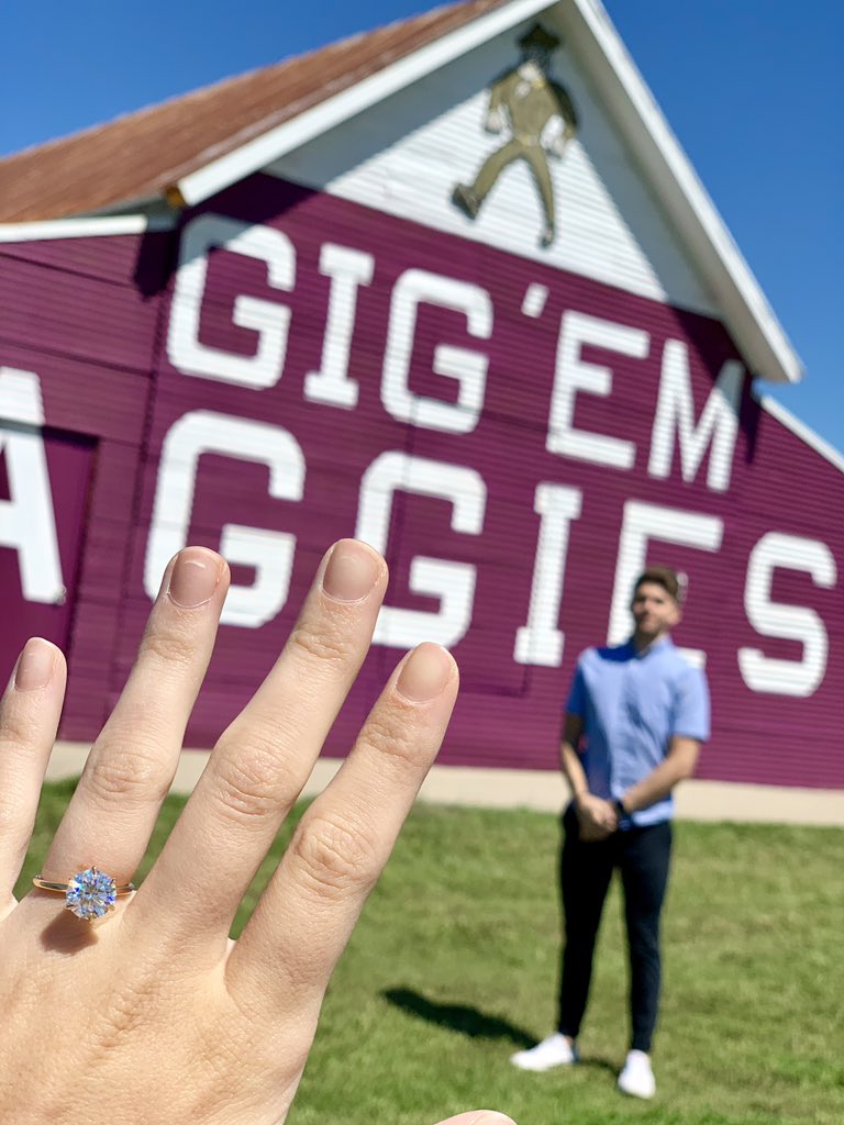 mitch_scarmardo's tweet photo. She’s glad she doesn’t have to dunk this one 💍 #Whoop @TAMU @AggieNetwork https://t.co/mrIew3gH2n