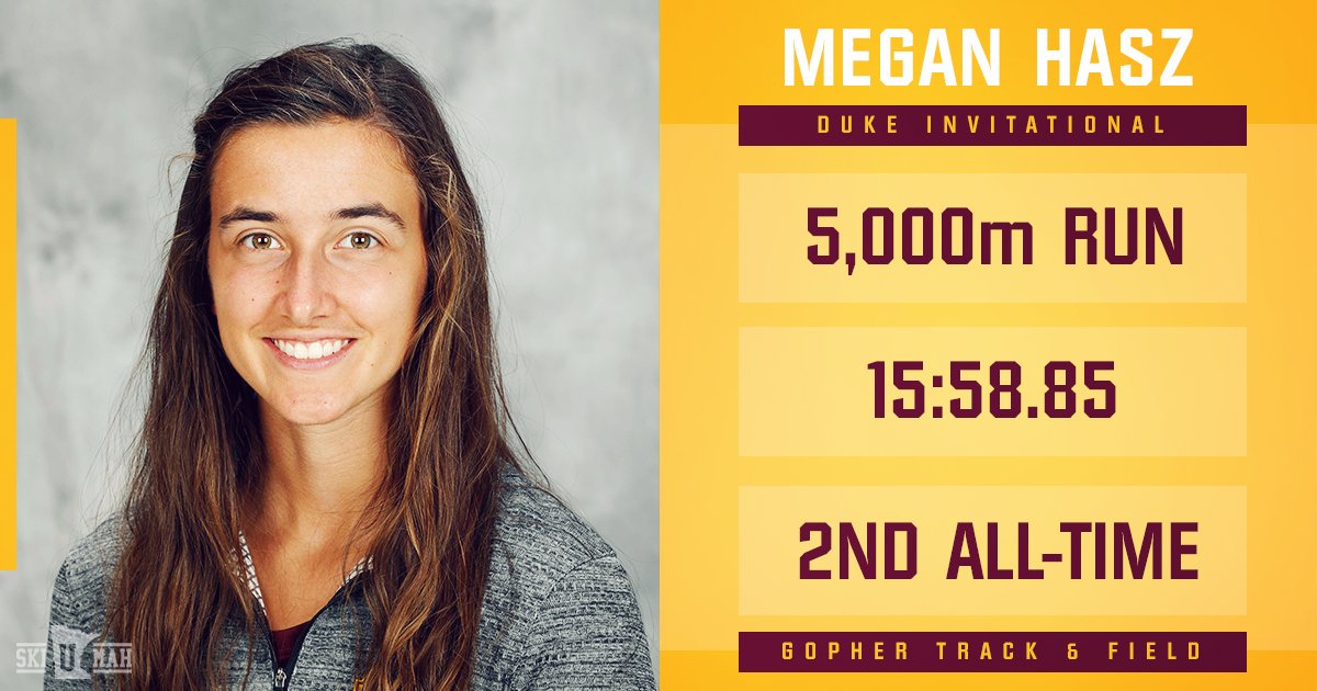 GopherCCTF's tweet photo. βοΈ 5K PRs for the #Gophers women at the #DukeInvite led by event champion Megan Hasz! π₯
1st: Megan Hasz
6th: Patty O'Brien https://t.co/ITniyPFud4