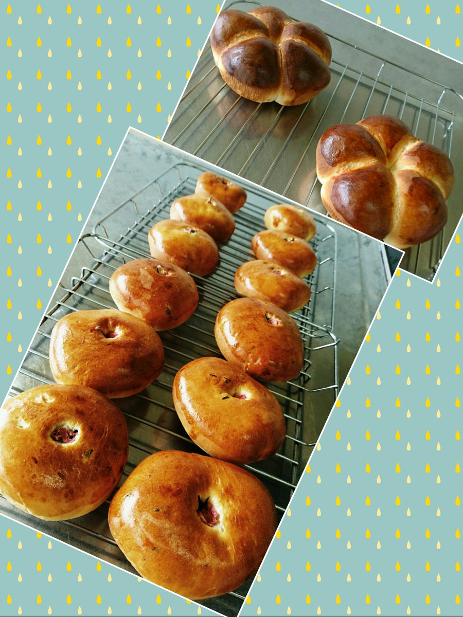 今日🍞教室
桜まめ パン と カルピス入りパン