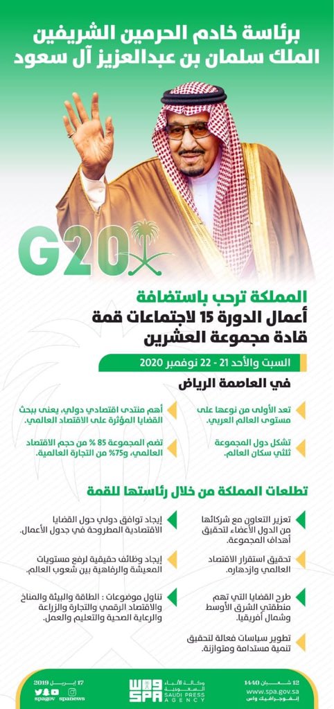 AlsuroorYassin's tweet photo. استضافة الرياض لقمة قادة مجموعة العشرين #G20 انما يدل على تعاظم الثقة و المكانة المرموقة للمملكة في حراكها الأقتصادي المستمر ،و يؤكد تطلعات المملكة للوصول للمرتبة 15 كأكبر اقتصاد دولي في العالم تدعمها صناعات متقدمة و تنوع بالإيرادات.
#G20 
#مجموعة_العشرين #الرياض https://t.co/jmjGg6BHhZ