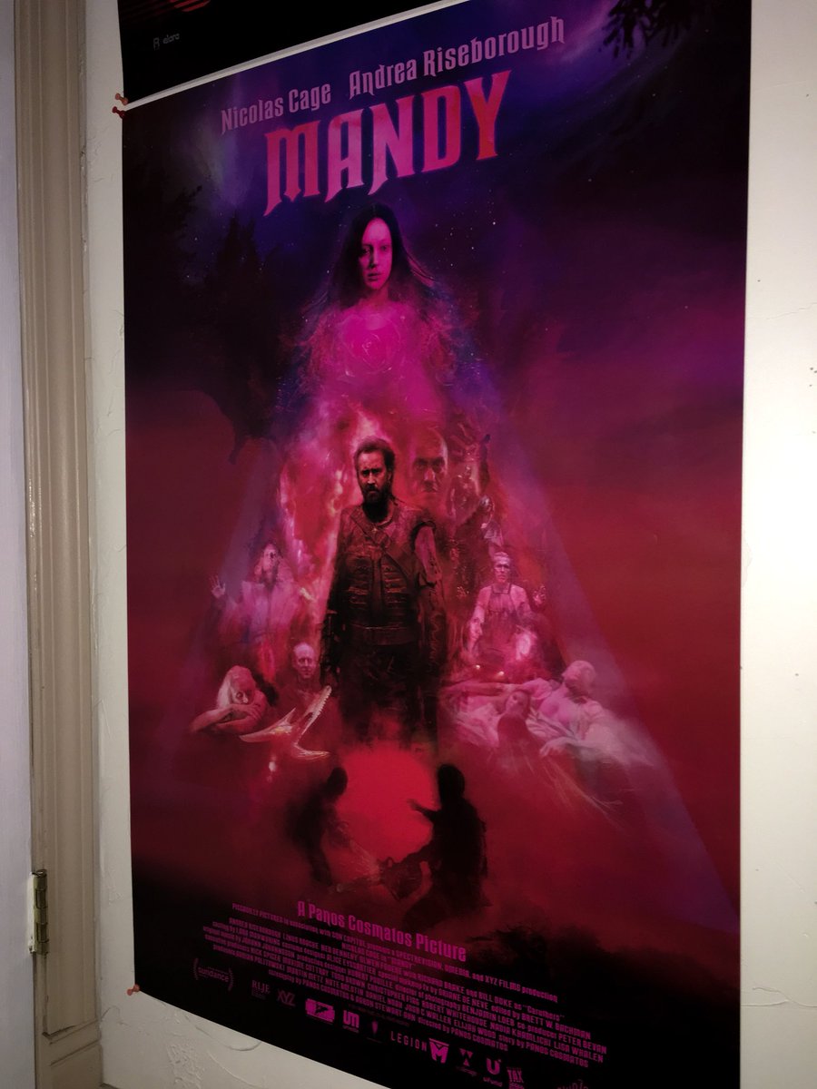 Saw Mandy in theaters back to back, 2 nights in a row &amp; scored the poster which has been a dream of mine to put on my wall. Purely obsessed.