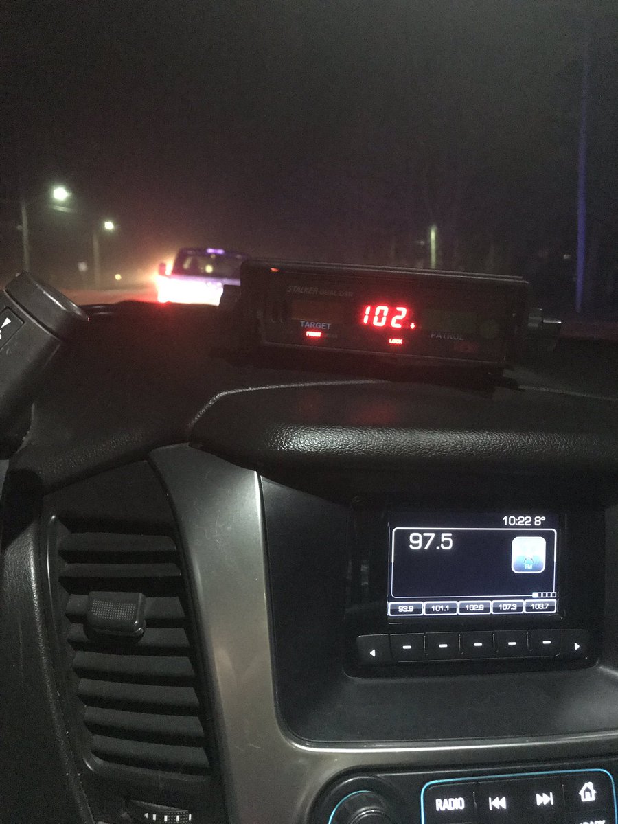 BPS_News's tweet photo. Tonight in Brockville, driver stopped traveling 102 km/h in the posted 60 km/h zone. Charged $317.00 and 4 demerit points. https://t.co/52v5z14tZ5
