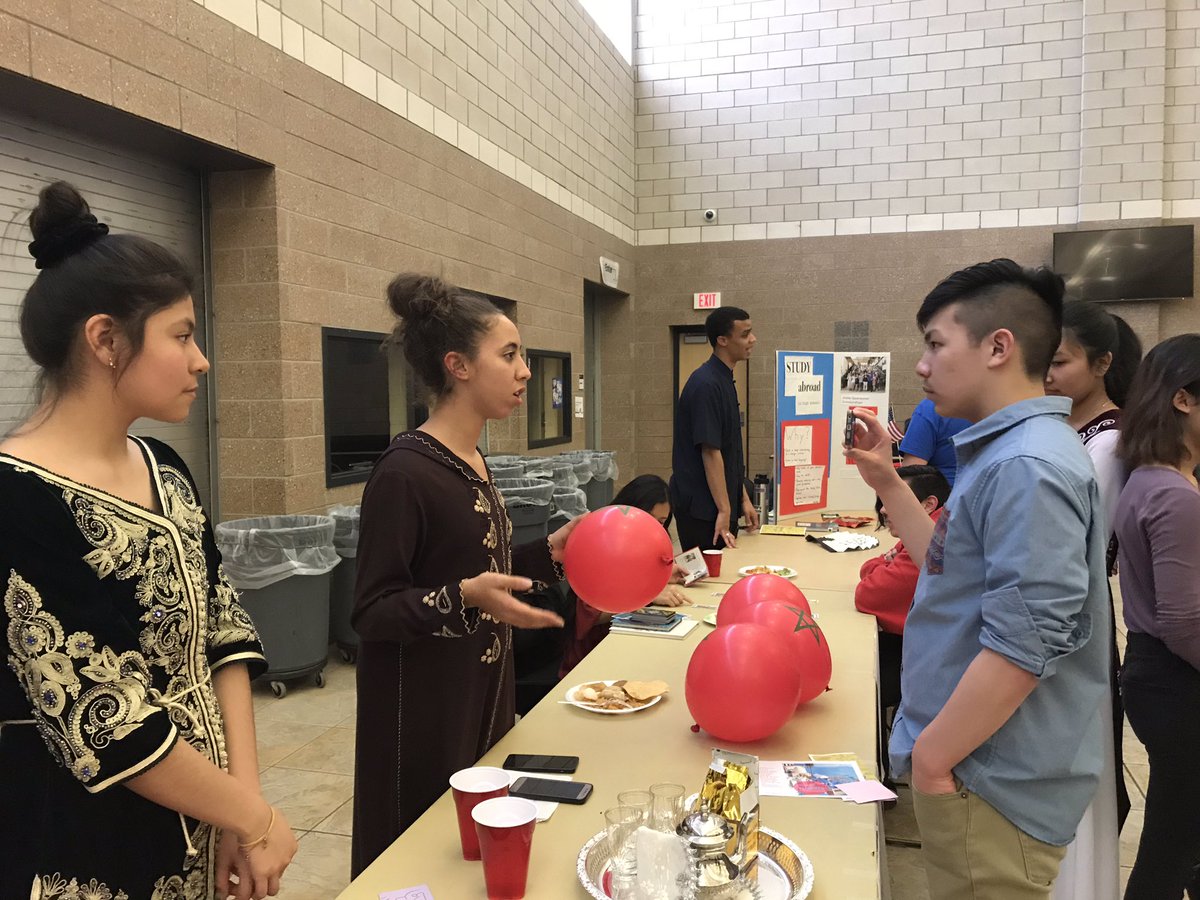 WOFrenchClub's tweet photo. here are some pics from a few of the participants last night! we hope you learned about all the different cultures at our school! https://t.co/EHAnKnoBMl