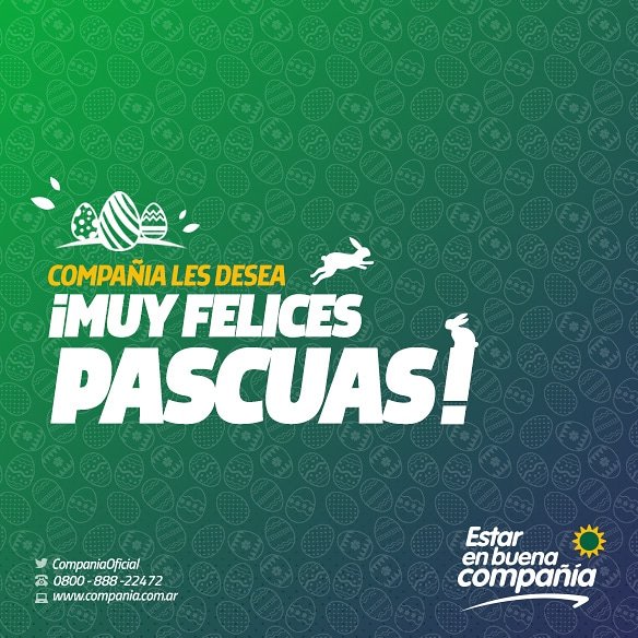 CompaniaOficial's tweet photo. @CompaniaOficial les desea a todos, unas Muy Felices Pascuas!!! 🐇 https://t.co/6WwhsQNEa2