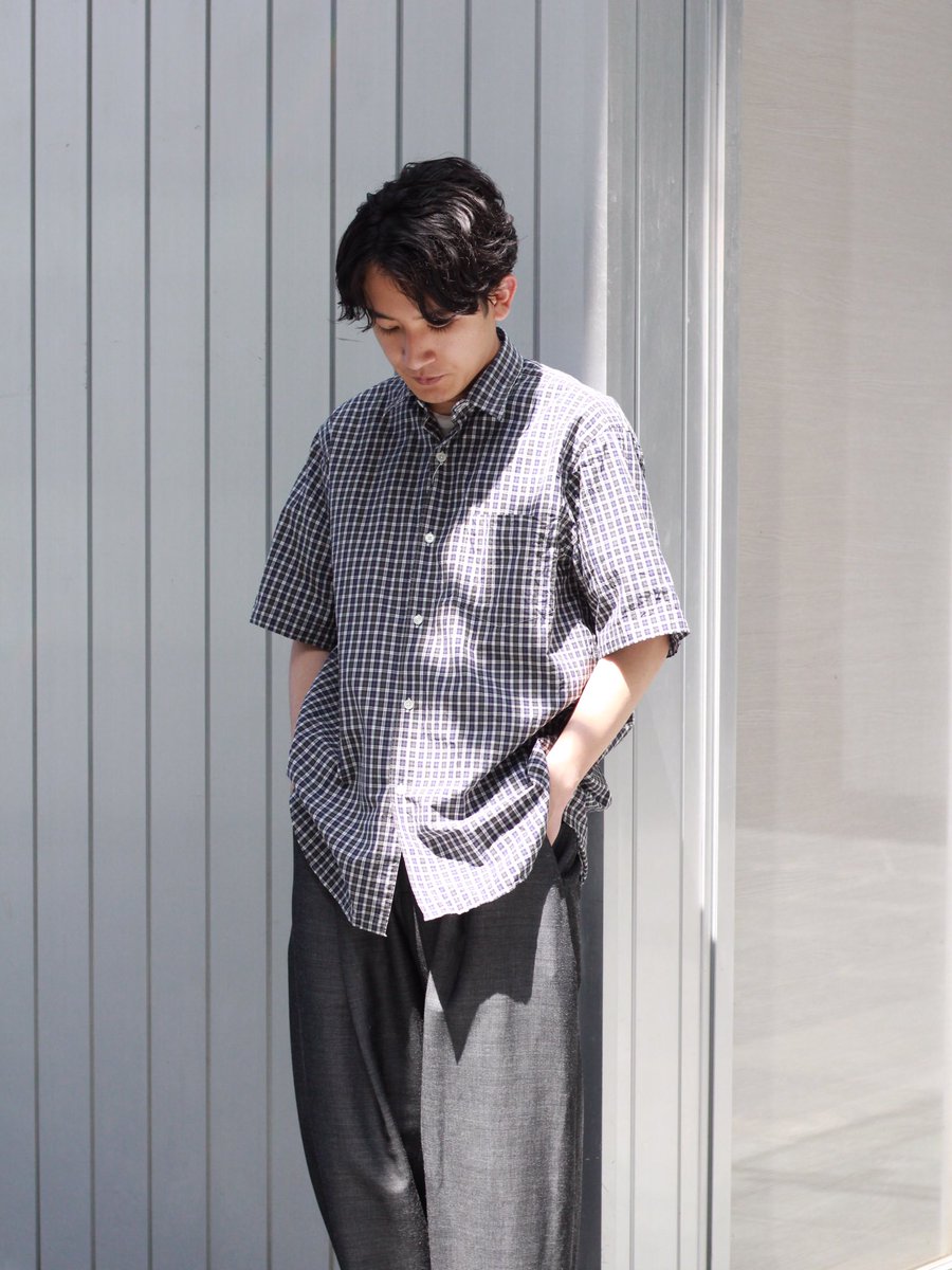 シャツ【19ss/希少品】comoli 半袖シャツ タータンチェック サイズ 1