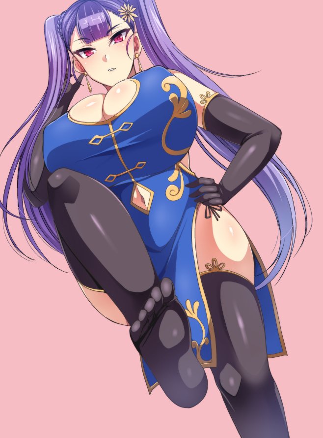 お題箱絵(https://t.co/FKFGbnIbSo       )『踏んづけられる男視点のムチムチ美女+チャイナ服中華娘』 