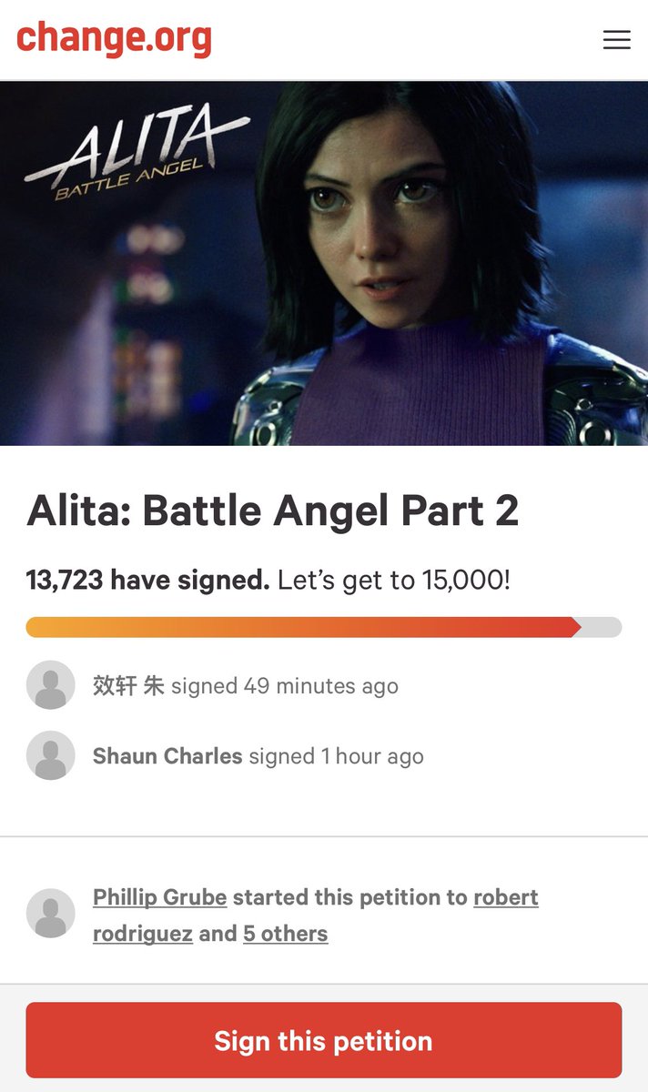 Good Morning #AlitaArmy. We are getting closer and closer to 14.000 every minute and 15.000 is not far away anymore - keep fighting for #Alita and show everyone that we do NOT stand by in the presence of evil!💪 #AlitaBattleAngel