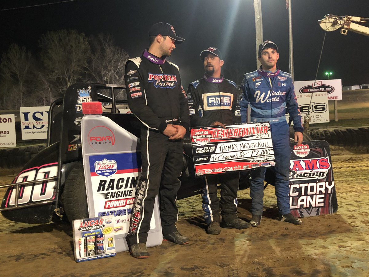 POWRi_WAR's tweet photo. Tonight’s podium at Spoon River! ⤵️

🥇 @TMezDriftz
🥈 @JarettAndretti
🥉 @ColtenCottle5 https://t.co/mg2JZNuSbo