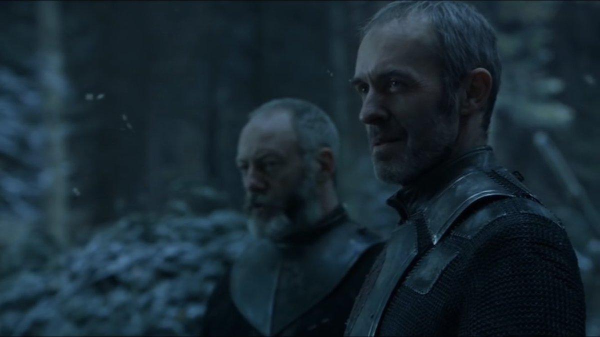 FilmEasterEggs's tweet image. In the S4 finale of #GameofThrones, when Davos introduces Stannis Baratheon to Mance Rayder, the camera abruptly cuts to Jon Snow as Davos says, 'The one true King of the Seven Kingdoms'