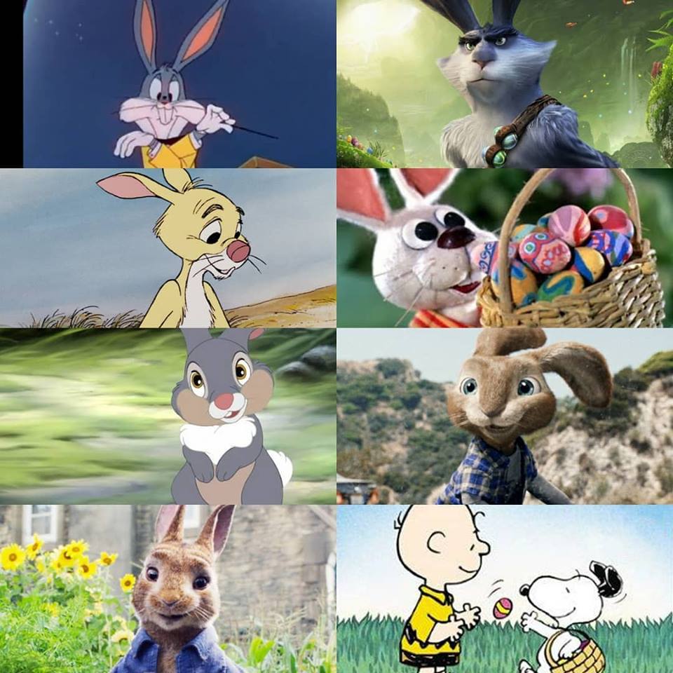 MFinished's tweet photo. Happy Easter, from us to you. Hope you celebrate with your favorite bunnies or Easter-themed movies. #BugsBunny #looneytunes #EasterBunny #riseoftheguardians #rabbit #winniethepooh #petercottontail #peterrabbit #thumper #bambi #hop #charliebrown #easter https://t.co/d4XkczkFaM