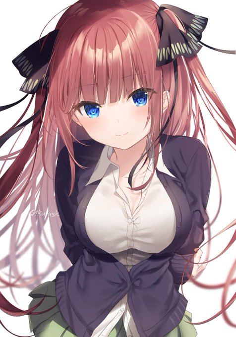 mafuyuさんがTwitterに投稿した中野二乃(五等分の花嫁)のイラスト。