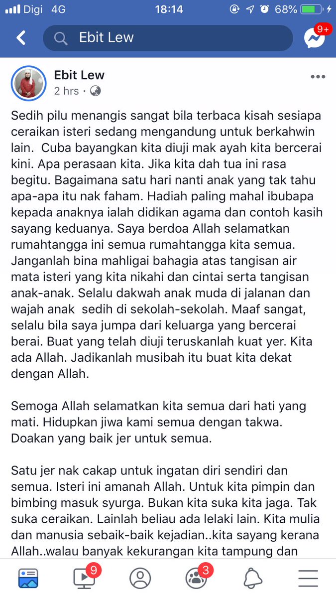HdinHafizuddin's tweet photo. Setuju sangat pandangan Ustaz Ebit Lew. Terima kasih atas pencerahan, Ustaz. 👍🏾 https://t.co/UKvYaeYPR3