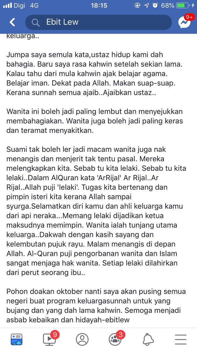 HdinHafizuddin's tweet photo. Setuju sangat pandangan Ustaz Ebit Lew. Terima kasih atas pencerahan, Ustaz. 👍🏾 https://t.co/UKvYaeYPR3
