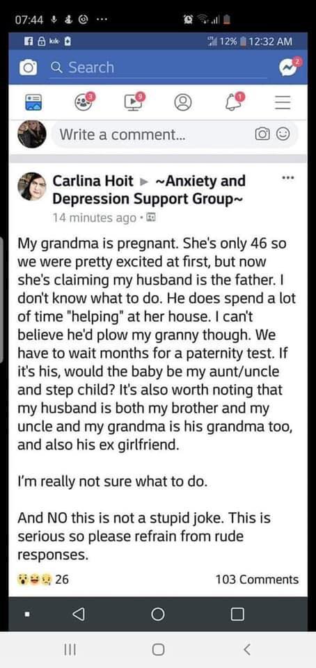 the_k_bizzle's tweet photo. @andyparmo Someone posted this screenshot and I lost some brain cells. #FacebookFun https://t.co/EvHbnYxZ24