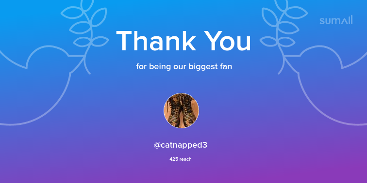Our biggest fans this week: @catnapped3. Thank you! via sumall.com/thankyou?utm_s…