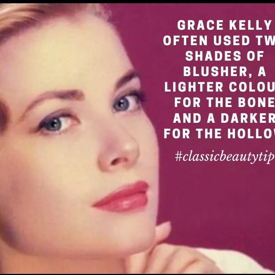 #classicbeauty #makeuptip The Gorgeous Grace Kelly often used two shades of #blusher for extra depth and contouring. She was well ahead of the times #makeup #makeupartist #beauty #beautytip #weddingmakeup #bridalmakeup #makeuplessons #partypackages #mua #manchester #didsbury