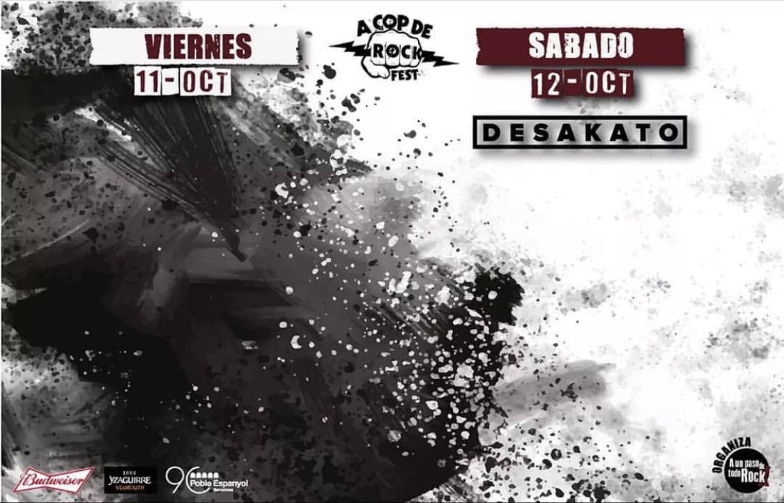 👊DISTRIBUCIÓN DEL CARTEL POR DÍAS👊Empezamos a configurar el cartel del A cop de rock fest. Los asturianos de subirán a nuestro escenario el sábado 12 de octubre Que os parece si confirmamos la segunda banda esta semana?
¿1 grupo de la terra, por ejemplo?😜
¡Hagan sus apuestas!