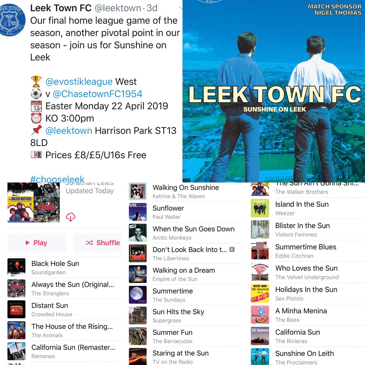 Happy Easter <a href="/leektown/">Leek Town FC ⚽️</a> fans - have a relaxing day and get yourself ready for the big bank holiday clash vs <a href="/ChasetownFC1954/">Chasetown FC</a> 

Don’t miss it #chooseleek

#sunshineonleek