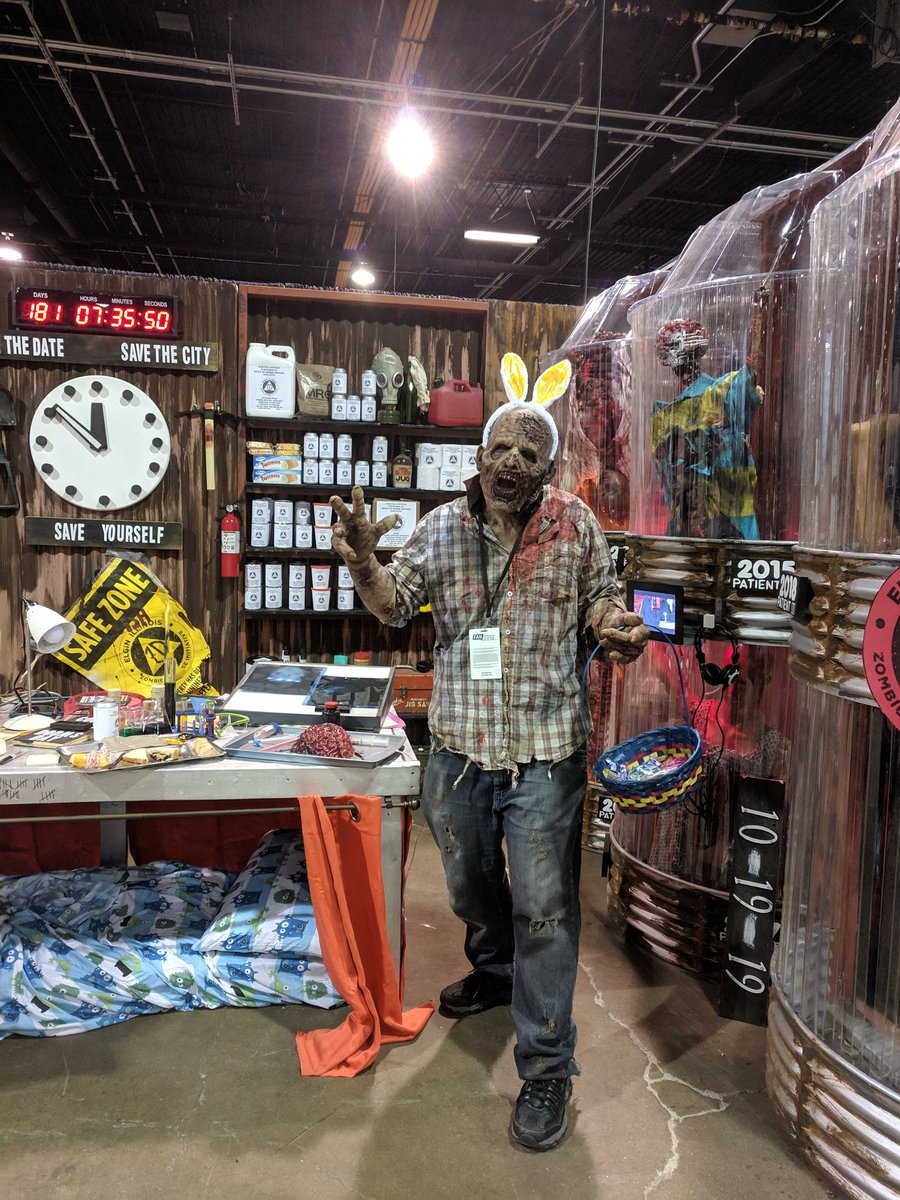 ElginNOCS's tweet photo. Are you celebrating Easter, or worried about zombies? Come to @WalkrStalkrCon and do both!!! #FFChicago #zombies #ElginNoCS bunker is ready for all your photo stop needs. #booth658 https://t.co/8oq8KUKvGp