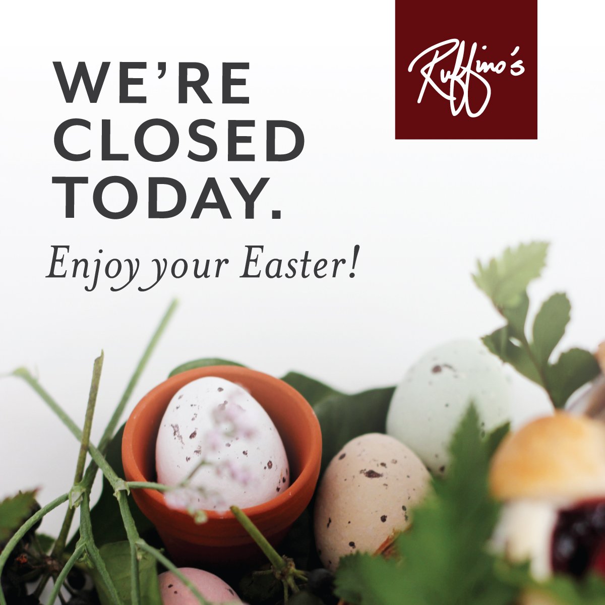Happy Easter from our family to yours! 🐰 We're closed today, but we'll be open for regular business hours tomorrow!