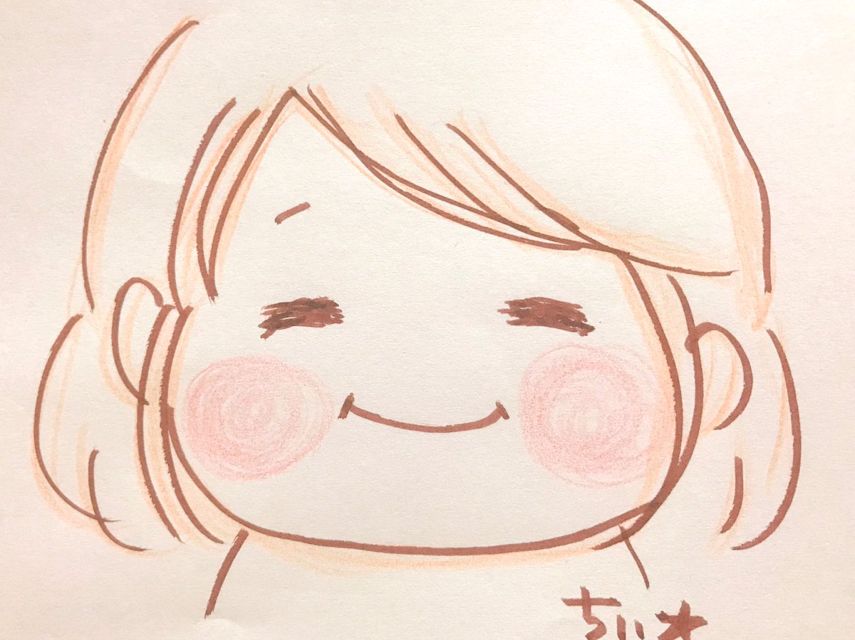 1girl solo closed eyes smile twintails traditional media blush stickers  illustration images