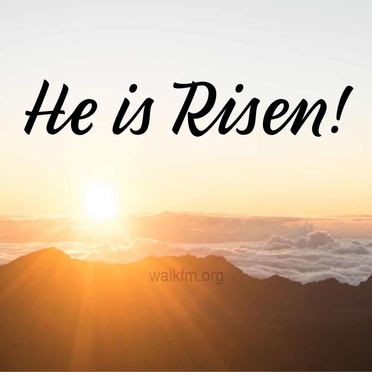 ..."Don't be alarmed," he said. "You are looking for Jesus the Nazarene, who was crucified. He has risen! He is not here. See the place where they laid him. But go, tell his disciples…'” Mark 16:6-7 #HESalive #HEisrisen #Easter2019 #walkfm