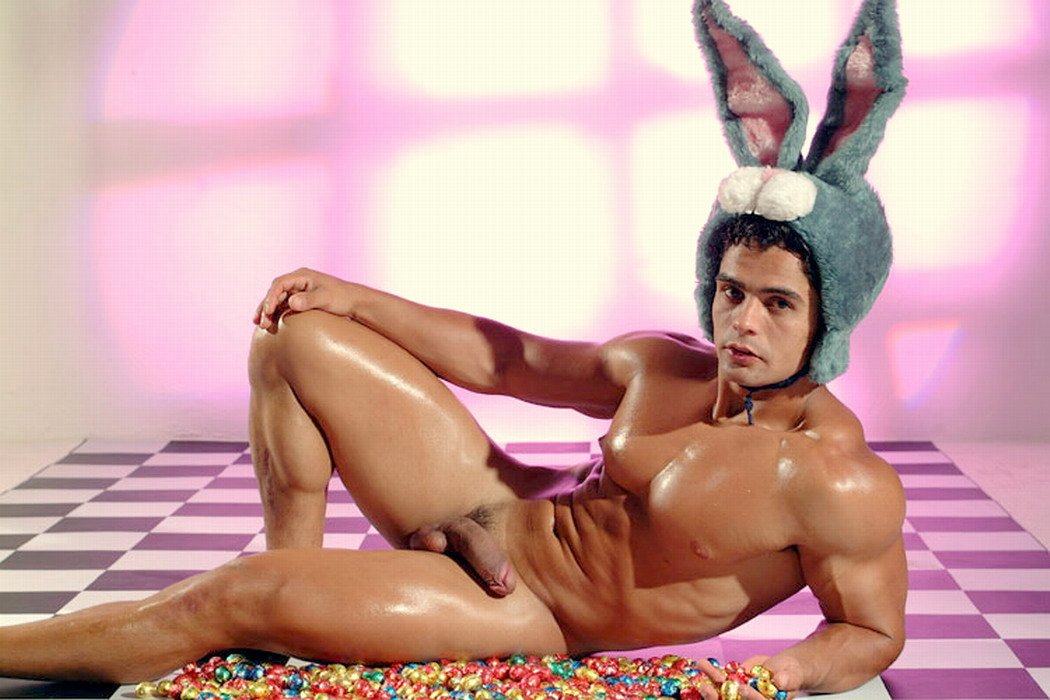 “My Kinda Easter Bunny, I Wish 😋 Happy Easter Guys” .