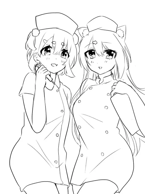 思いつきでさくゆいナースかいたりしてる 