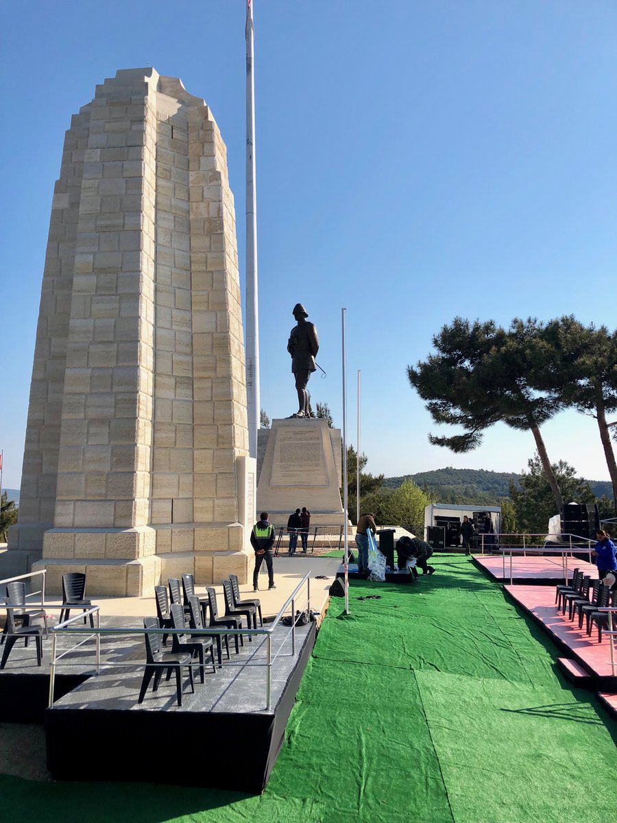 Preparations almost complete for NZ Service at Chunuk Bair on Anzac Day. The NZ Memorial and the statue of Atatürk stand only a few metres apart on this space that Turkey generously allows us to share. ⁦<a href="/NZLainey/">Lainey 🌻</a>⁩ ⁦<a href="/HintonWendyNZ/">Wendy Hinton</a>⁩ ⁦@SpeakerTrevor⁩