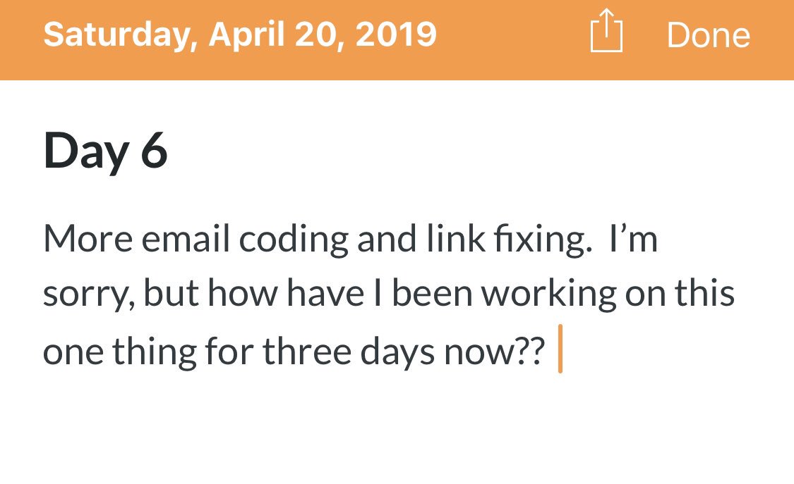 newgroundsIRL's tweet photo. Started using #dayone for my #100DaysOfCode project. Highly recommend this journal app, I have a journal for myself and baby as well! Hello taking forever to code one email! #newbiecoder #noob #MomsCanCode #DevelopCamp https://t.co/GUTN9ZS4hj